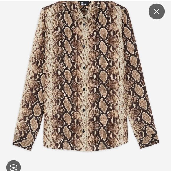 $345 The Kooples NWT Silk Snake Print Blouse - Picture 4 of 10